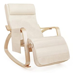 Cadeira de balanço de enfermagem SONGMICS cadeira de balanço com bolso lateral,