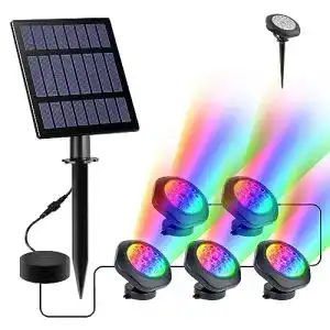 Teichbeleuchtung natpow solar rgb unterwasser licht