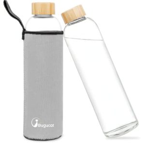 Garrafa de vidro para beber Garrafa de vidro Bugucat 1000 ML, garrafa de vidro para beber