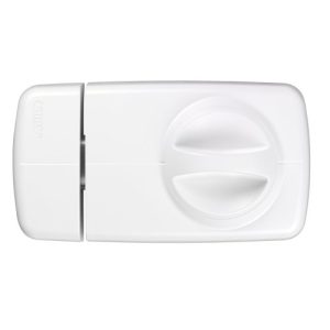 Cerradura de puerta adicional ABUS 7010, con botón giratorio, blanco, 53294