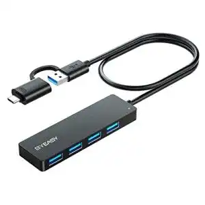 Usb c hub byeasy usb c hub zu usb 3 0 hub mit 4 port und 2 ft kabel