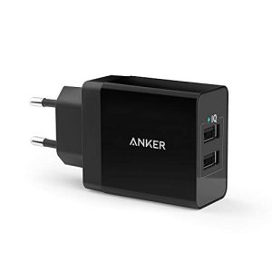 USB hızlı şarj cihazı Anker 24W 2 Bağlantı Noktalı USB, PowerIQ'lu