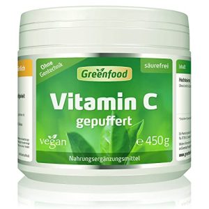 Vitamina C em pó Greenfood Vitamina C amiga do estômago, 450 g