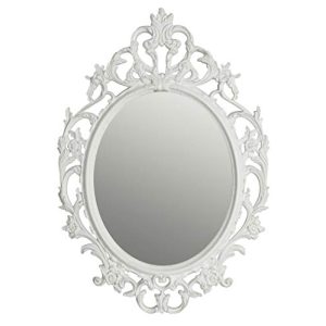 Specchio da parete barocco Spetebo Specchio da parete barocco bianco 84×58 cm