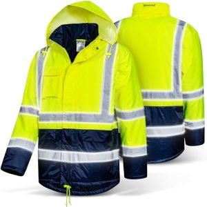 Yüksek görünürlüklü ceketler Safetytex kışlık yüksek görünürlüklü parka iş ceketi