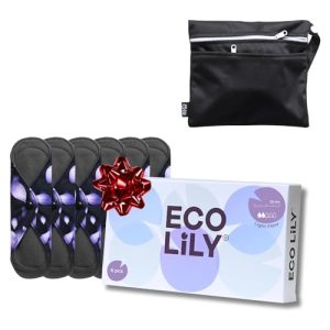 Vaskbare bind Eco Lily 6-paks truseinnlegg Vaskbar