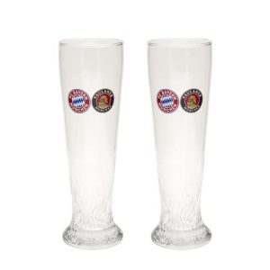 Vasos de trigo FC Bayern Munich, juego de 2 vasos de cerveza de trigo