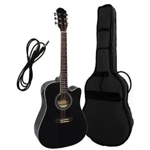 Westerngitarre msa 4 4 mit tonabnehmer und tasche akustik country