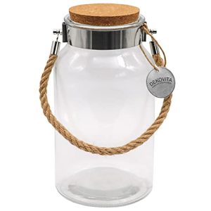 Pot de conservation Lanterne Dekovita 5l – récipient en verre avec couvercle en liège