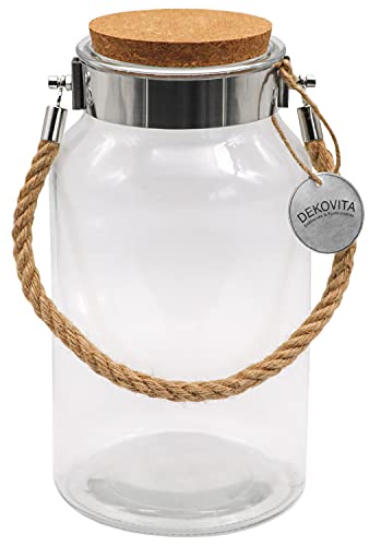 Tarro Lantern Dekovita 5l – recipiente de vidrio con tapa de corcho