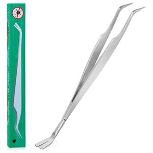 Tick ​​tweezers LIVAIA metal 2-in-1 stainless steel for humans, dogs, cats