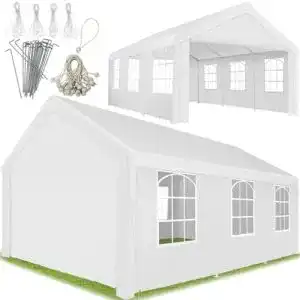 Zeltgarage tectake pavillon partyzelt 4x6 m 100 wasserdicht