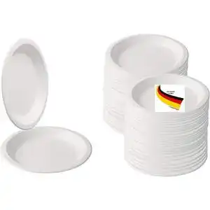 Zuckerrohr teller bioquq bio einweggeschirr 50 stueck