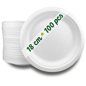 Zuckerrohr-Teller GoBeTree 100 Runde Weiße Teller