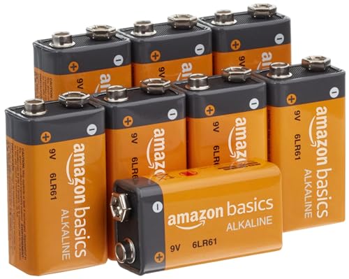 9V-Batterie Amazon Basics Everyday Alkalibatterien, 9 V, 8 Stück