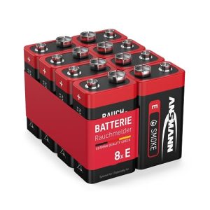 9V-Batterie Ansmann 8 Alkaline longlife Rauchmelder 9V Block