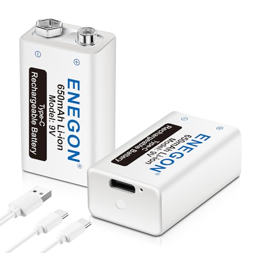 9V-Batterie ENEGON 9V Block 650mAh Li-ion 6F22 - 9v batterie enegon 9v block 650mah li ion 6f22