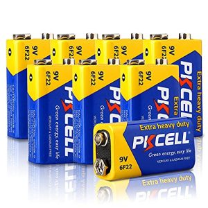 9V-Batterie PKCELL 9V Batterie, Blockbatterie, 6F22 Batterien