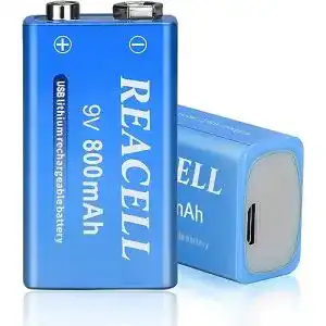 9v batterie reacell 2 stueck 9v blockbatterie akku 800mah usb