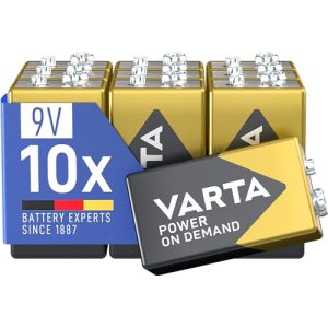 9V-Batterie Varta Batterien 9V Blockbatterien, 10 Stück, Power on