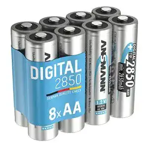 Aa akku ansmann 8x nimh akkus aa mignon 2850 mah digital im 8er 1