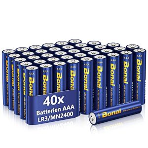 AAA-Batterie BONAI Longlife Alkaline Batterien AAA (40 Stück) 1,5V