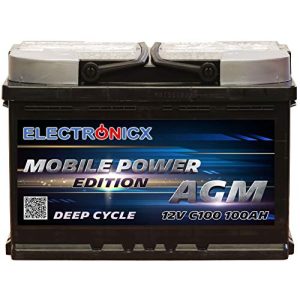 AGM-Batterie 120Ah Electronicx AGM Batterie 100Ah 12V Mobile Edition