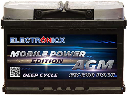 AGM-Batterie 120Ah Electronicx AGM Batterie 100Ah 12V Mobile Edition