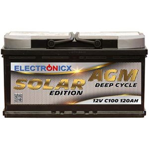 AGM-Batterie 120Ah Electronicx Solarbatterie 12V 120AH Solar Edition