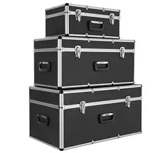 Aluboxen arebos 3er set transportkoffer aluminium 200 l