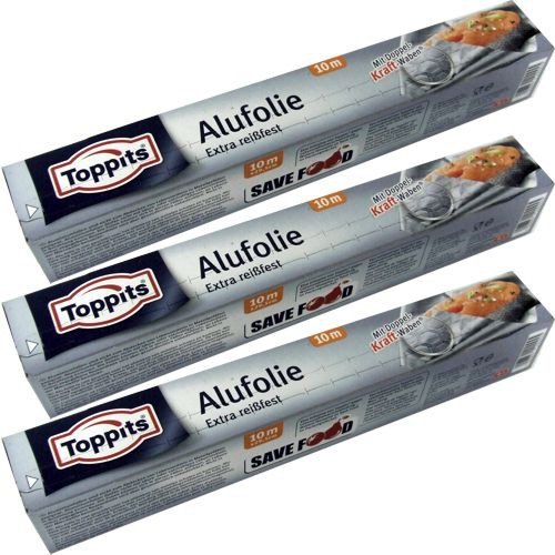 Alufolie Toppits Drei Aluminiumfolien extra reißfest - alufolie toppits drei aluminiumfolien extra reissfest