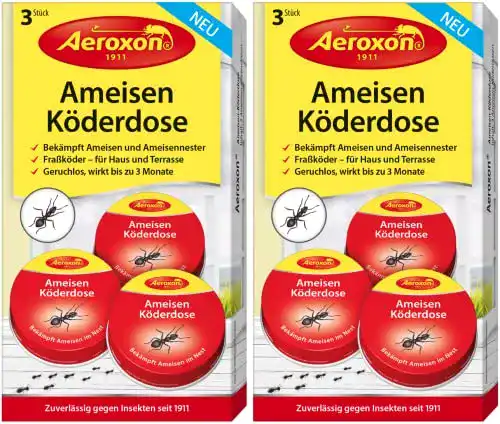 Ameisengift Aeroxon Ameisenköderdose für Innen (6 Dosen)