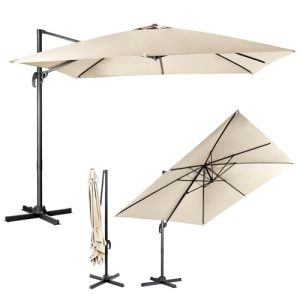 Parasol déporté (rectangulaire) parasol COSTWAY 300 x 300 cm