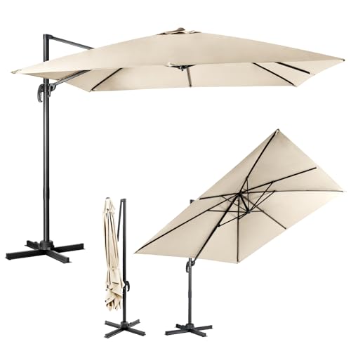 Parasol déporté (rectangulaire) parasol COSTWAY 300 x 300 cm
