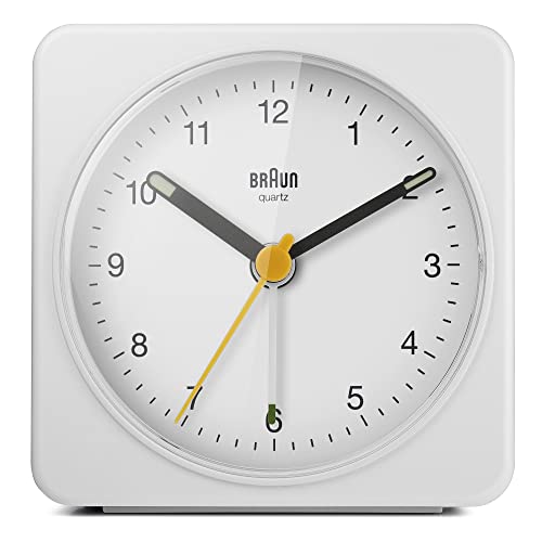Reloj despertador analógico marrón clásico con función de repetición
