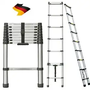 Anlegeleiter yiyai 2 6m teleskopleiter aus hochwertigem edelstahl