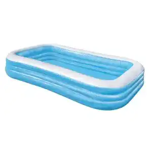 Aufstellpool rechteckig bestway family pool deluxe blau