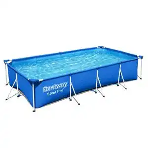 Aufstellpool rechteckig bestway frame pool family splash steel pro