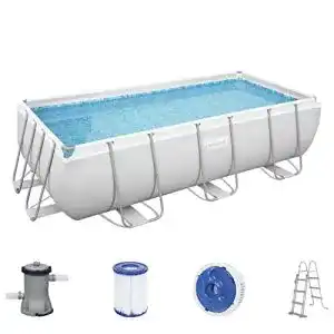 Aufstellpool rechteckig bestway power steel frame pool set 1