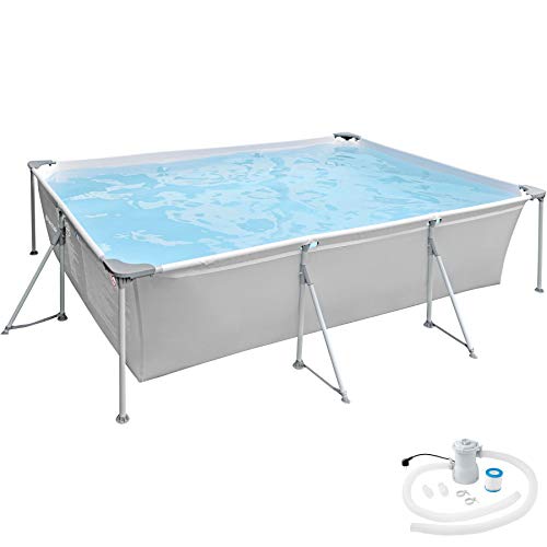 Aufstellpool rechteckig tectake 800932 Swimmingpool rechteckig, Steel