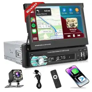 Autoradio mit ausfahrbarem display podofo wireless carplay autoradio