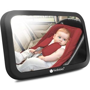Espejo de coche para bebé KeaBabies Espejo de coche 360° asiento trasero para bebé