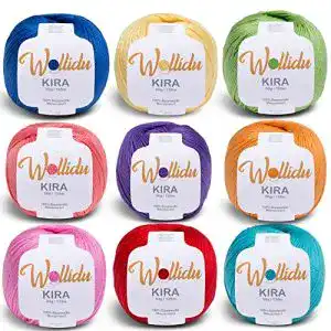 Babywolle wollidu kira 100 baumwolle zum stricken haekeln 9 x