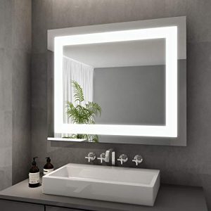 Badspiegel ELEGANT mit LED Beleuchtung 60x50 cm - badspiegel elegant mit led beleuchtung 60x50 cm