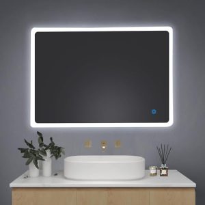 Badspiegel Youyijia LED mit Beleuchtung, 50x70cm Wandspiegel