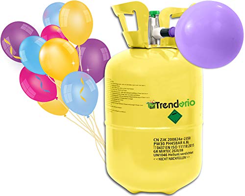 Ballongas Trendario Helium Gasflasche für 30 Ballons | Heliumflasche