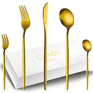 Besteckset 12 personen copoti besteck set 12 personen gold matt