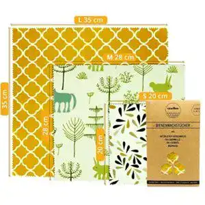 Bienenwachstuch onebee bio bienenwachstuecher 3 stueck groesse