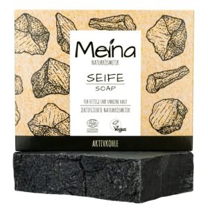 Bio-Seife Meina Naturkosmetik – Schwarze Seife mit Aktivkohle