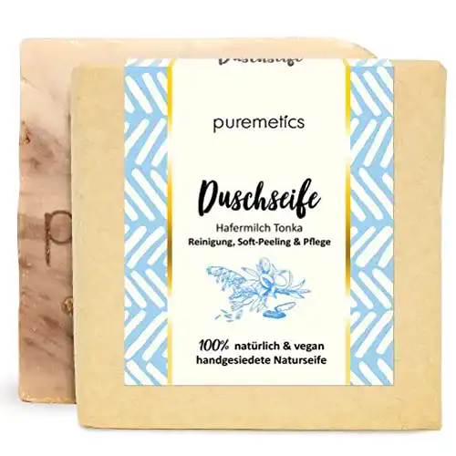 Bio-Seife Puremetics Zero Waste Duschseife mit Hafermilch